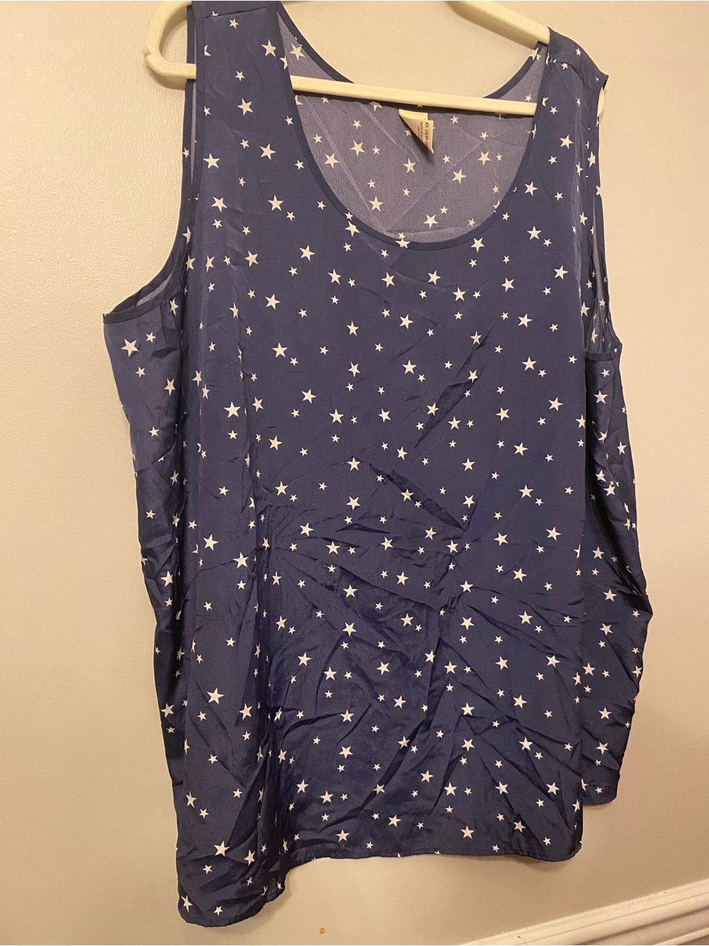 Faded Glory Navy Blue Star Print Tank Top